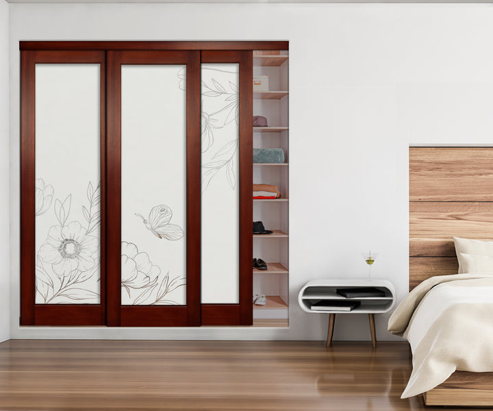 3 Leaf Mirror Effect Bypass Closet Door MEC3 - 0194 - DoorDiscounter