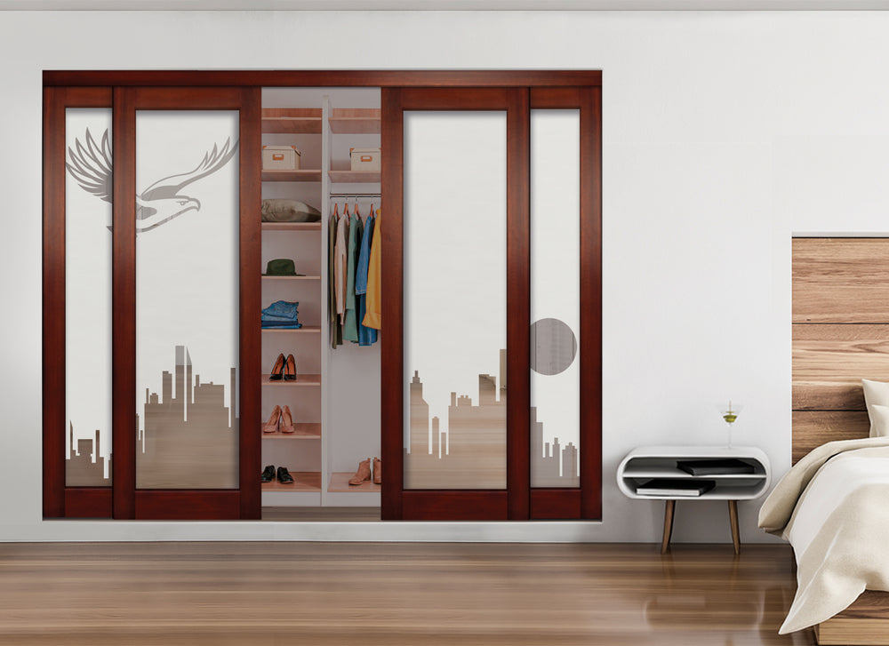 4 Leaf Mirror Effect Bypass Closet Door MEC4 - 0533 - DoorDiscounter