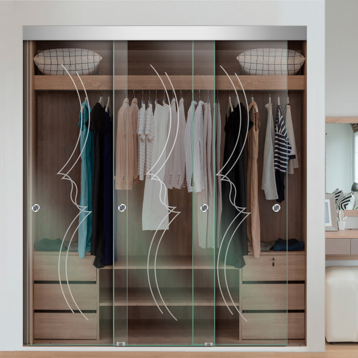 3 PANEL FRAMELESS CLOSET GLASS SLIDING BYPASS DOOR FSG3 - 3123 - DoorDiscounter
