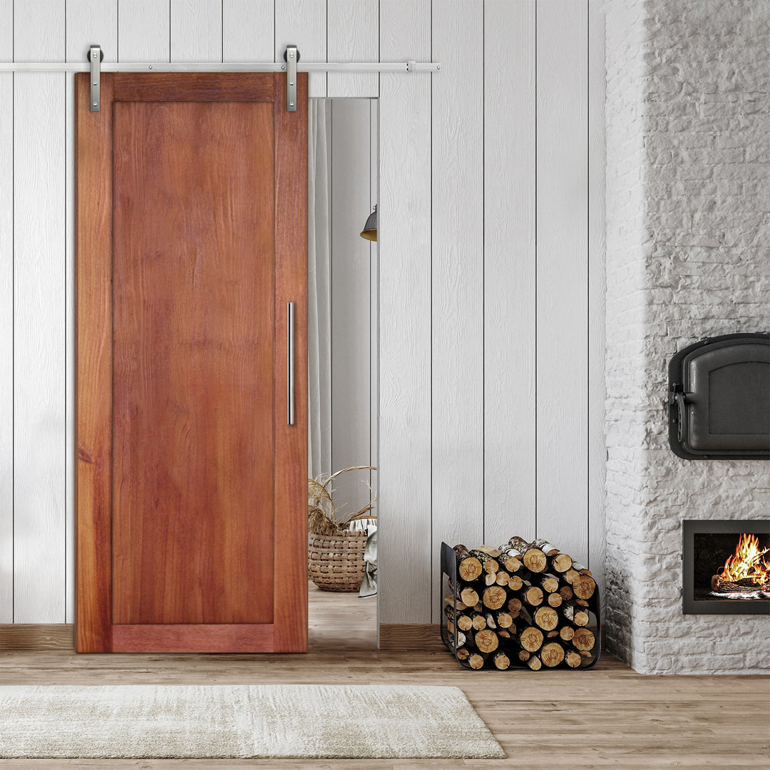 Rustic  Barn Door with Wire Brushed Pattern WBPD - 1065 - DoorDiscounter
