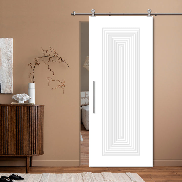 Modern Interior Flush Sliding Barn Door with CNC Router Design MICD - 1174 - DoorDiscounter