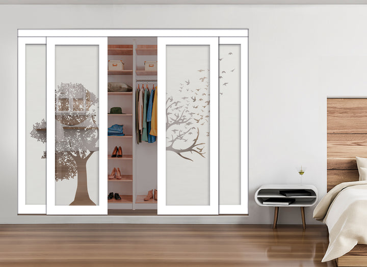 4 Leaf Mirror Effect Bypass Closet Door MEC4 - 0534 - DoorDiscounter