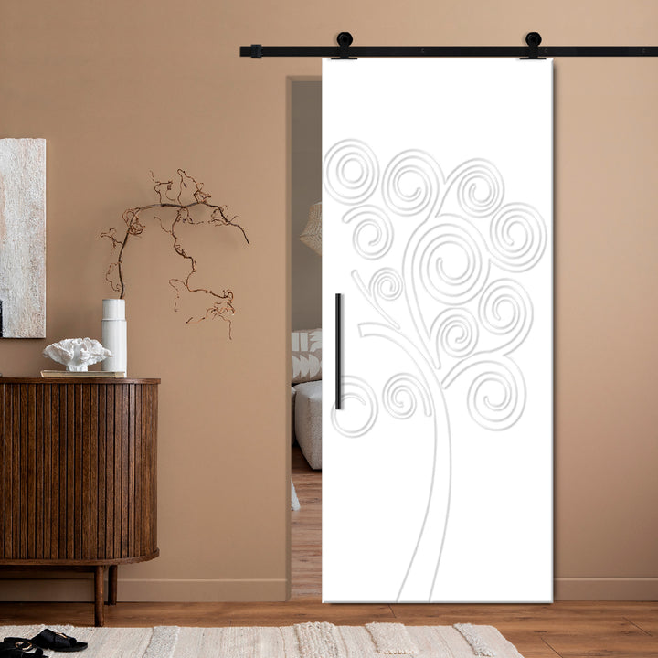 Modern Interior Flush Sliding Barn Door with CNC Router Design MICD - 1175 - DoorDiscounter
