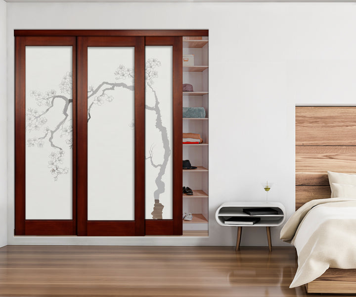 3 Leaf Mirror Effect Bypass Closet Door MEC3 - 0195 - DoorDiscounter