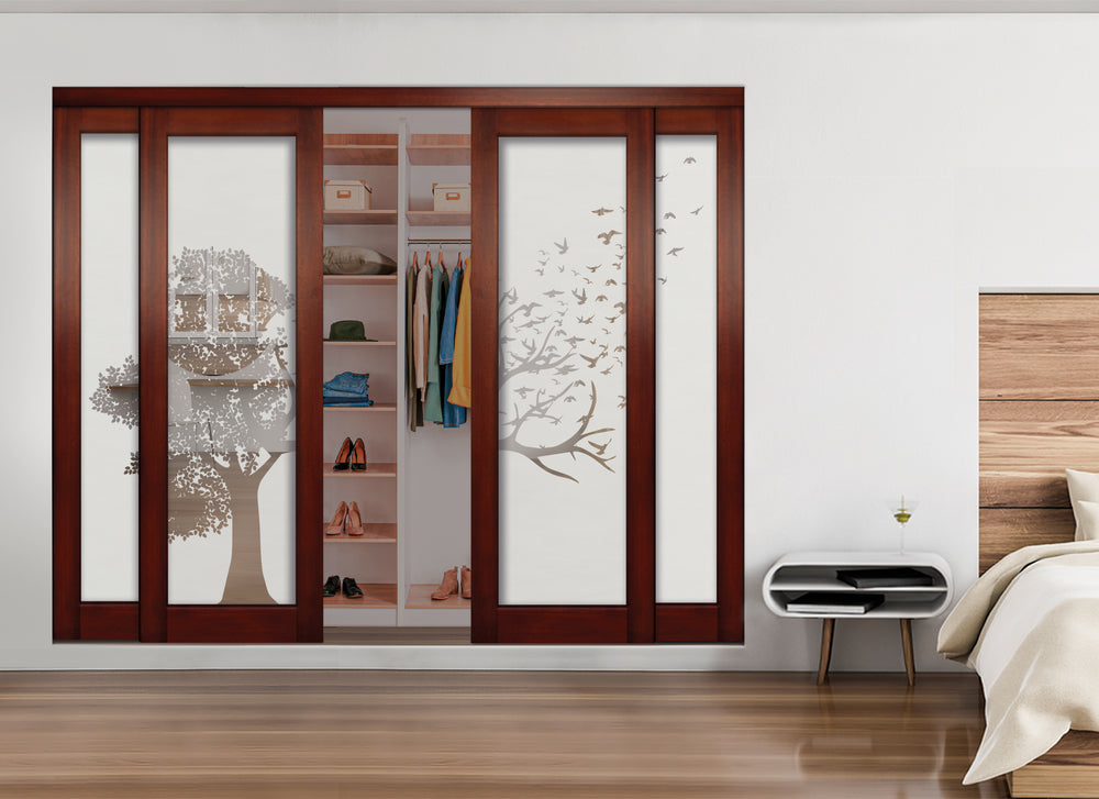 4 Leaf Mirror Effect Bypass Closet Door MEC4 - 0534 - DoorDiscounter