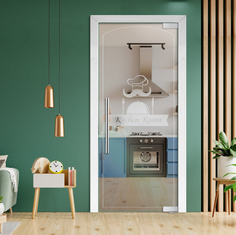 Frameless Glass Pivot Door with Self Closing Hinges FGP1 - 1992 - DoorDiscounter