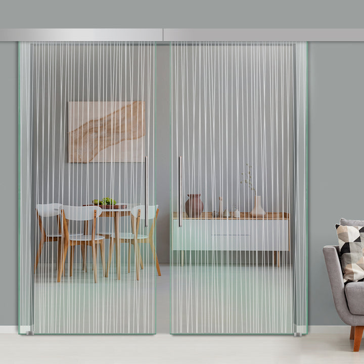 Double Sliding Glass Barn Door A100 SGB2 - 3733 - DoorDiscounter