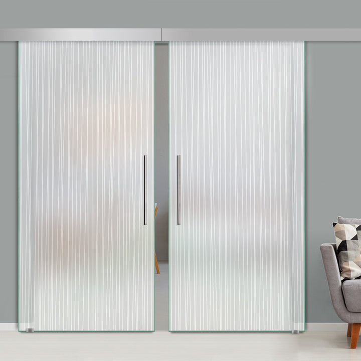 Double Sliding Glass Barn Door A100 SGB2 - 3733 - DoorDiscounter