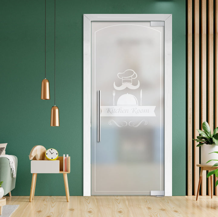 Frameless Glass Pivot Door with Self Closing Hinges FGP1 - 1992 - DoorDiscounter