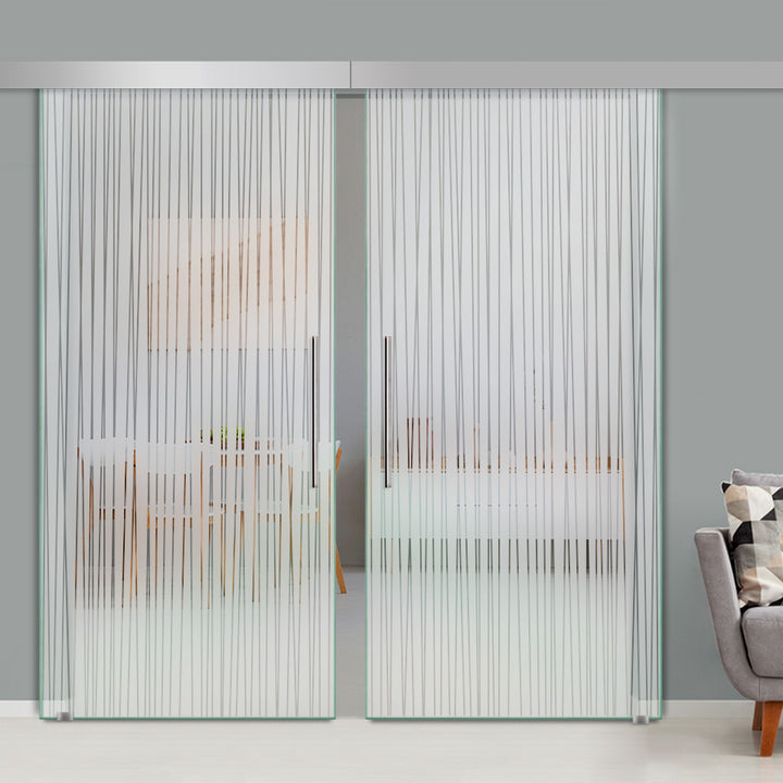 Double Sliding Glass Barn Door A100 SGB2 - 3733 - DoorDiscounter
