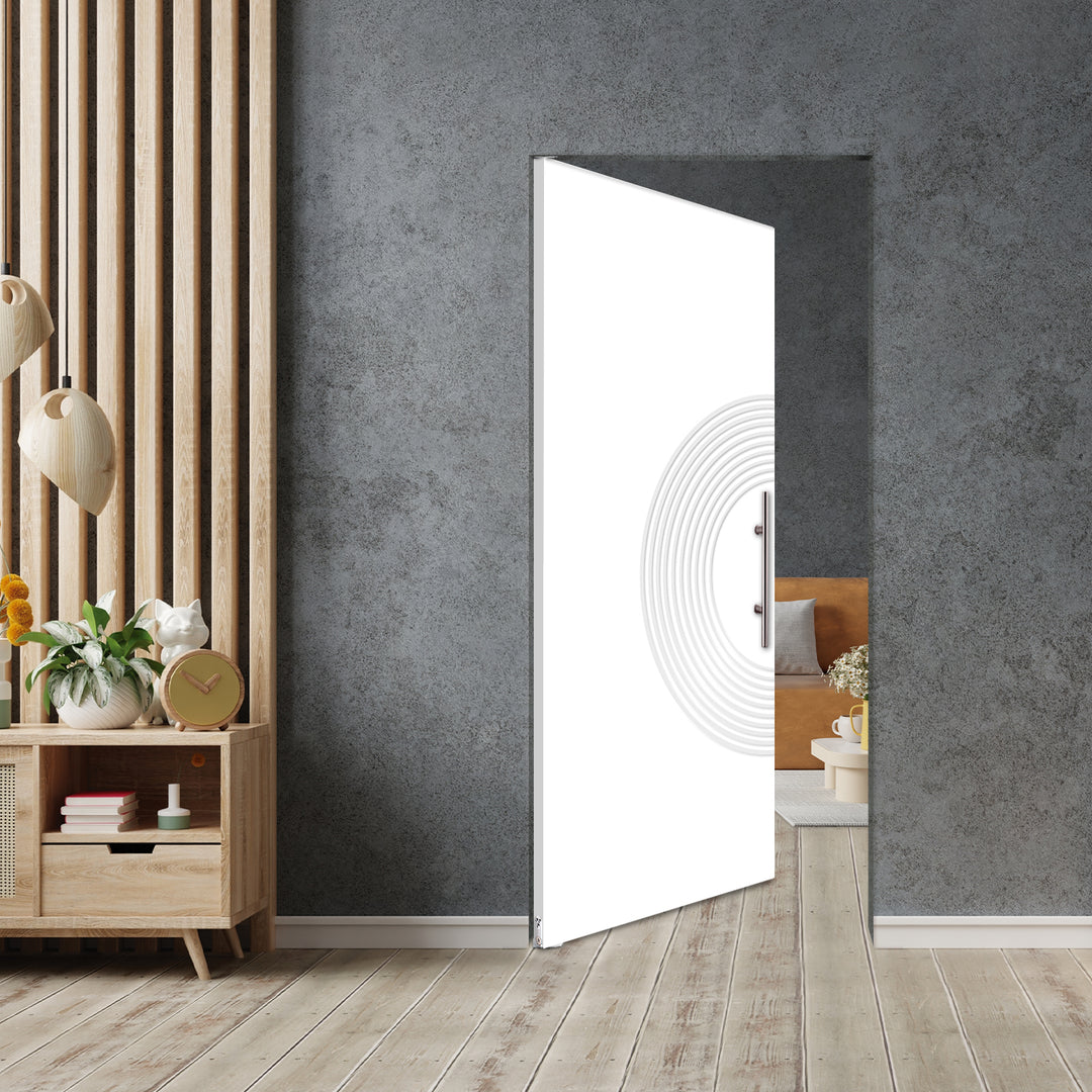 Self Closing Pivot Door with CNC Engraving Design PMR1 -  0588 - DoorDiscounter