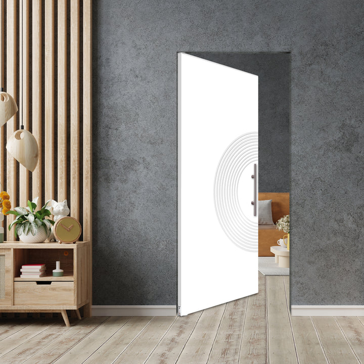 Self Closing Pivot Door with CNC Engraving Design PMR1 -  0588 - DoorDiscounter