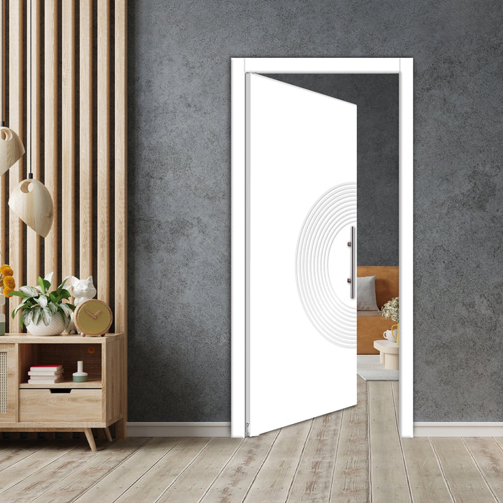 Self Closing Pivot Door with CNC Engraving Design PMR1 -  0588 - DoorDiscounter