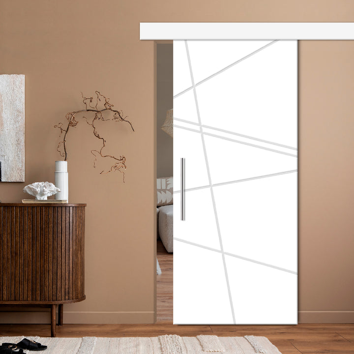 Modern Interior Flush Sliding Barn Door with CNC Router Design MICD - 1176 - DoorDiscounter