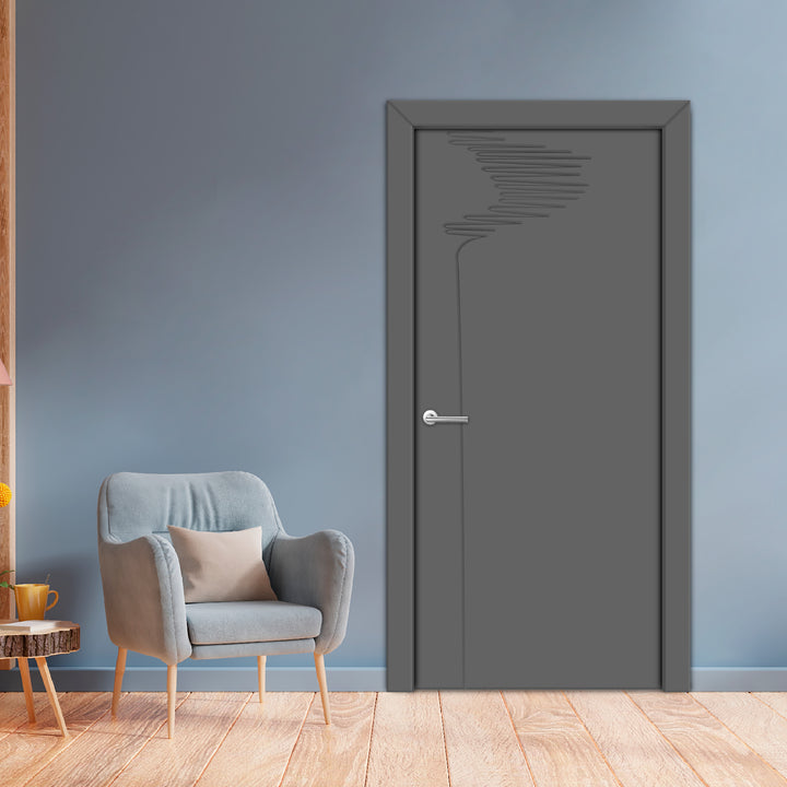Interior Hinged Flush Door With Engraved Design Ihfc - 3922 - DoorDiscounter