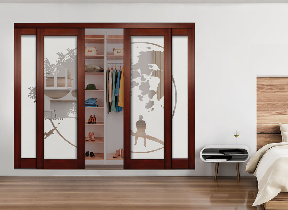 4 Leaf Mirror Effect Bypass Closet Door MEC4 - 0535 - DoorDiscounter