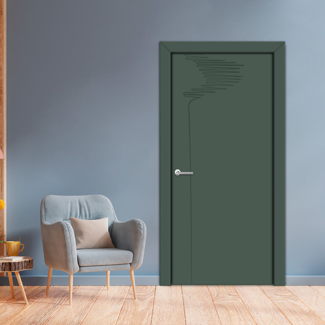 Interior Hinged Flush Door With Engraved Design Ihfc - 3922 - DoorDiscounter