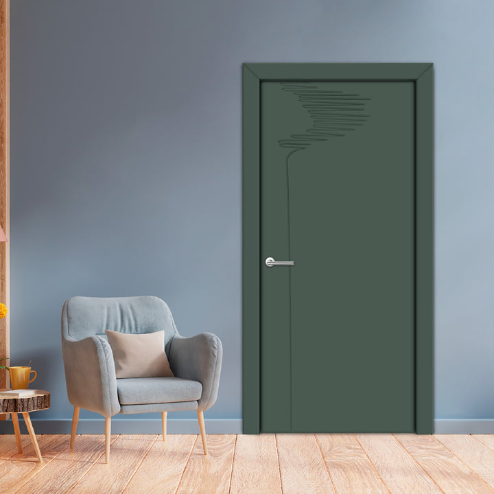 Interior Hinged Flush Door With Engraved Design Ihfc - 3922 - DoorDiscounter