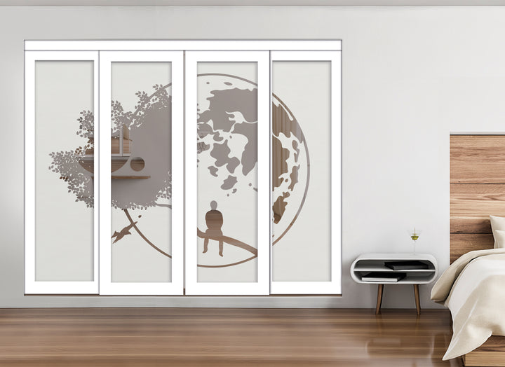 4 Leaf Mirror Effect Bypass Closet Door MEC4 - 0535 - DoorDiscounter