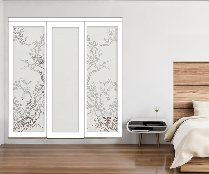 3 Leaf Mirror Effect Bypass Closet Door MEC3 - 0196 - DoorDiscounter