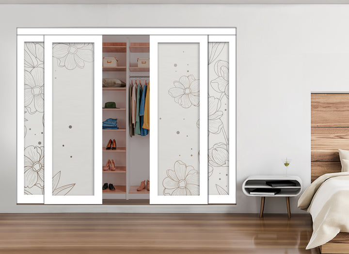 4 Leaf Mirror Effect Bypass Closet Door MEC4 - 0536 - DoorDiscounter