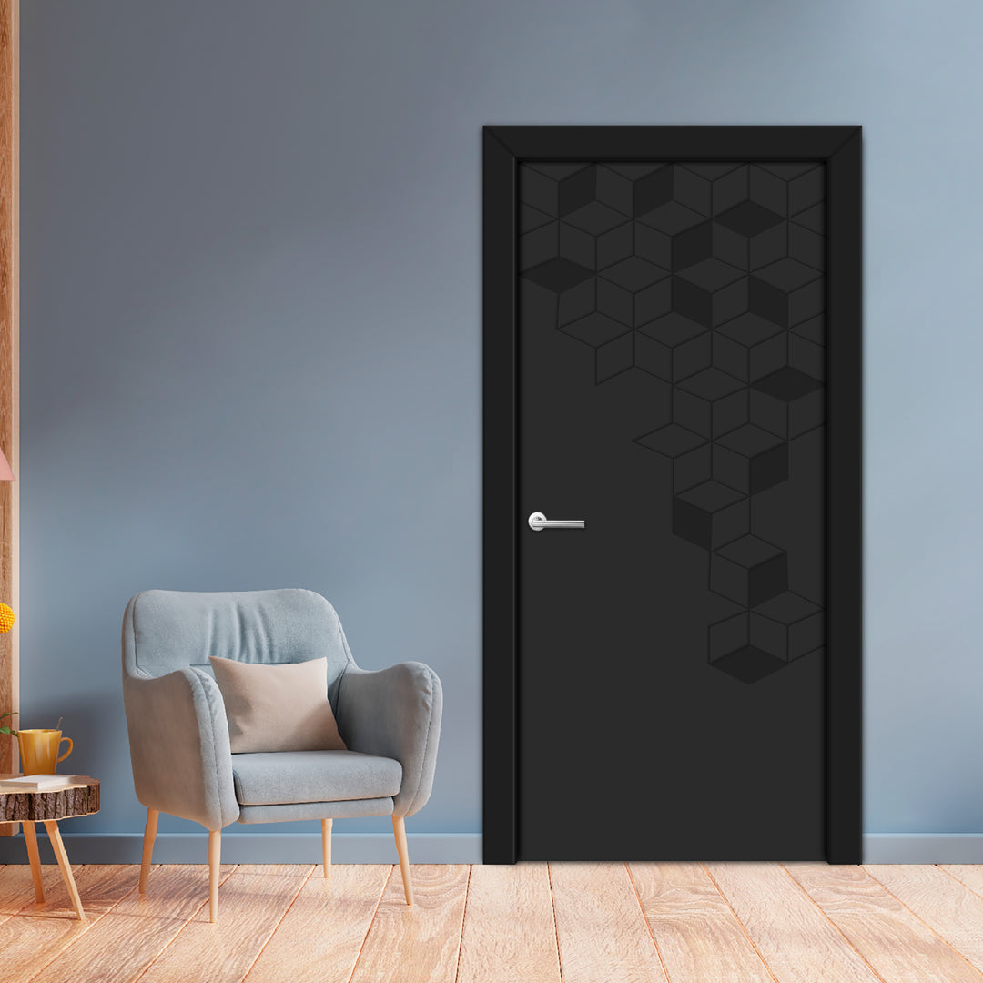 Interior Hinged Flush Door With Engraved Design Ihfc - 3923