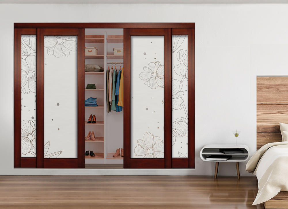 4 Leaf Mirror Effect Bypass Closet Door MEC4 - 0536 - DoorDiscounter