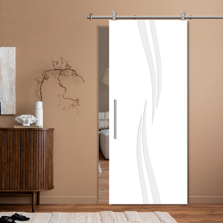 Modern Interior Flush Sliding Barn Door with CNC Router Design MICD - 1177 - DoorDiscounter