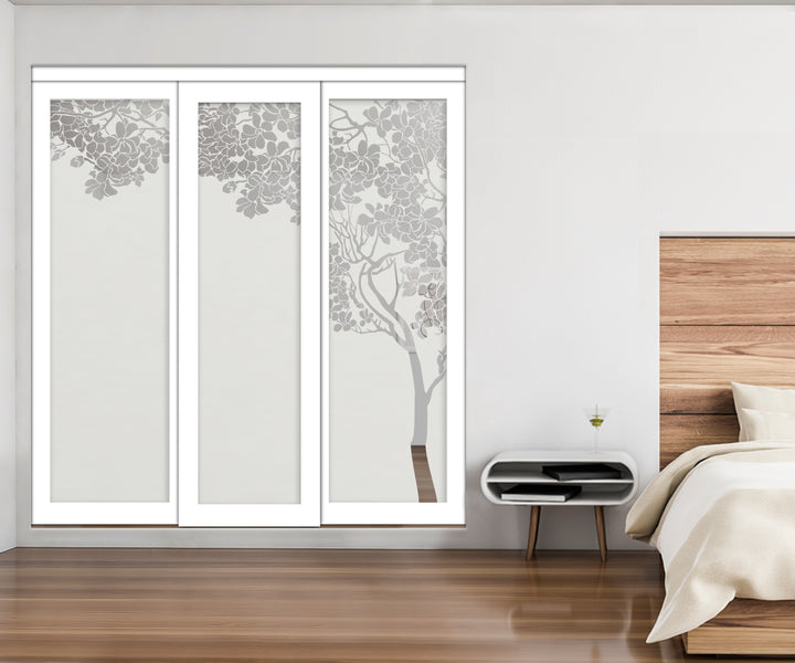 3 Leaf Mirror Effect Bypass Closet Door MEC3 - 0197 - DoorDiscounter