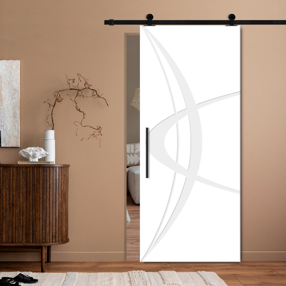 Modern Interior Flush Sliding Barn Door with CNC Router Design MICD - 1179 - DoorDiscounter