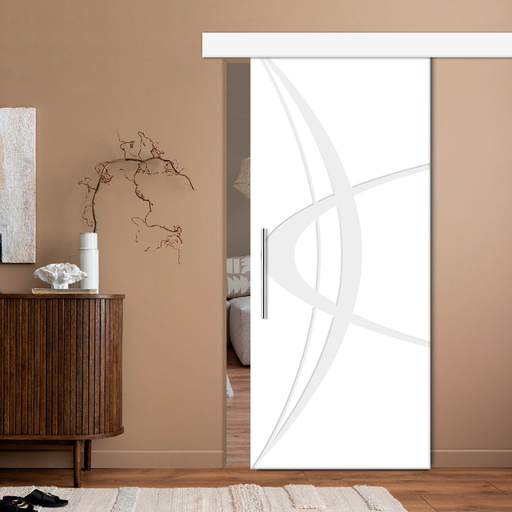 Modern Interior Flush Sliding Barn Door with CNC Router Design MICD - 1179 - DoorDiscounter
