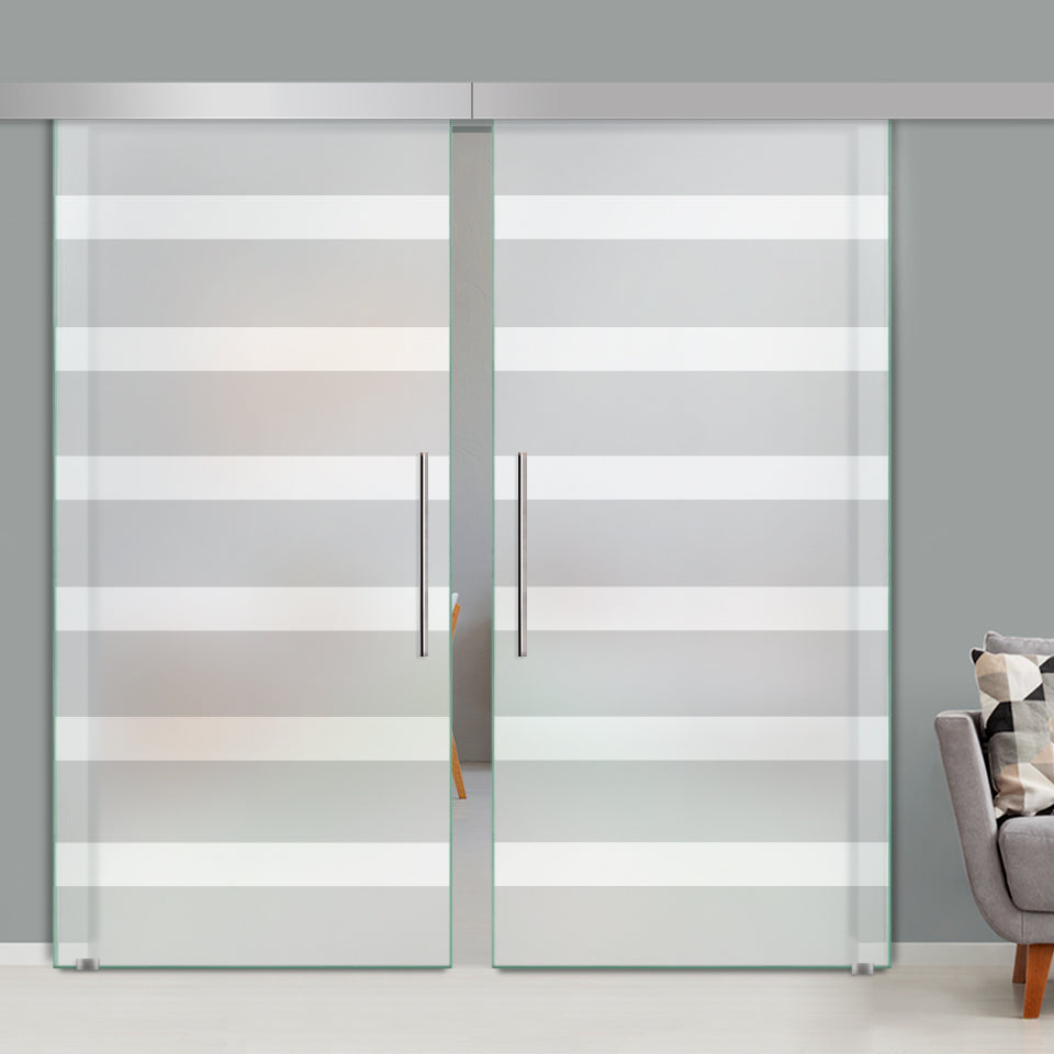 Double Sliding Glass Barn Door A100 SGB2 - 3737 - DoorDiscounter
