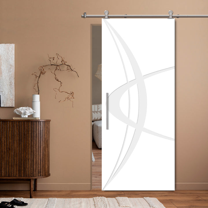 Modern Interior Flush Sliding Barn Door with CNC Router Design MICD - 1179 - DoorDiscounter