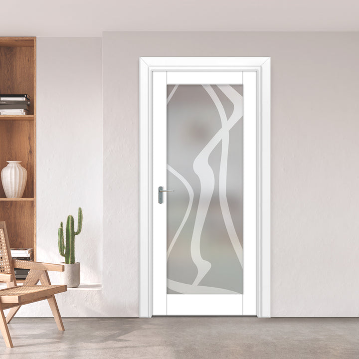INTERIOR DOOR WITH FROSTED GLASS PANEL IDGP - 0098 - DoorDiscounter
