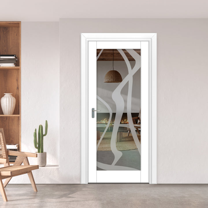 INTERIOR DOOR WITH FROSTED GLASS PANEL IDGP - 0098 - DoorDiscounter