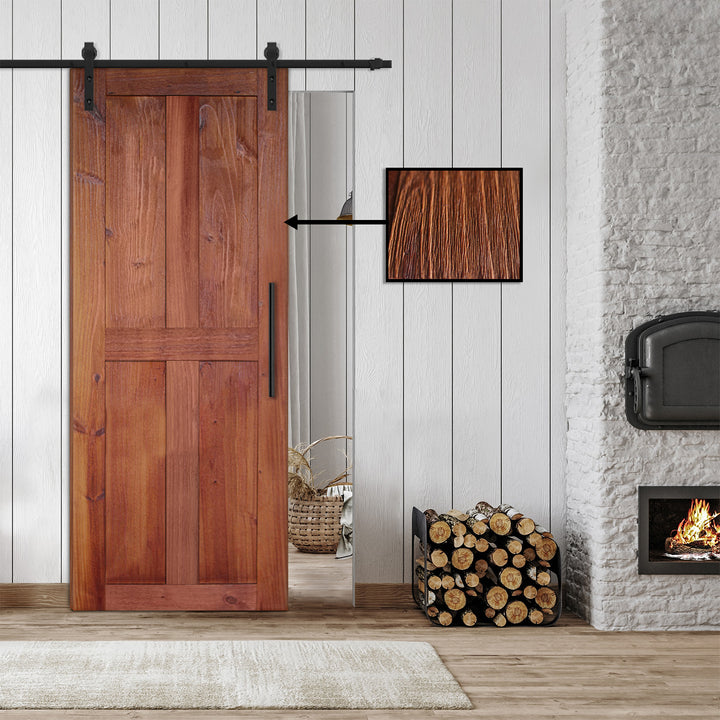Rustic  Barn Door with Wire Brushed Pattern WBPD - 1096 - DoorDiscounter