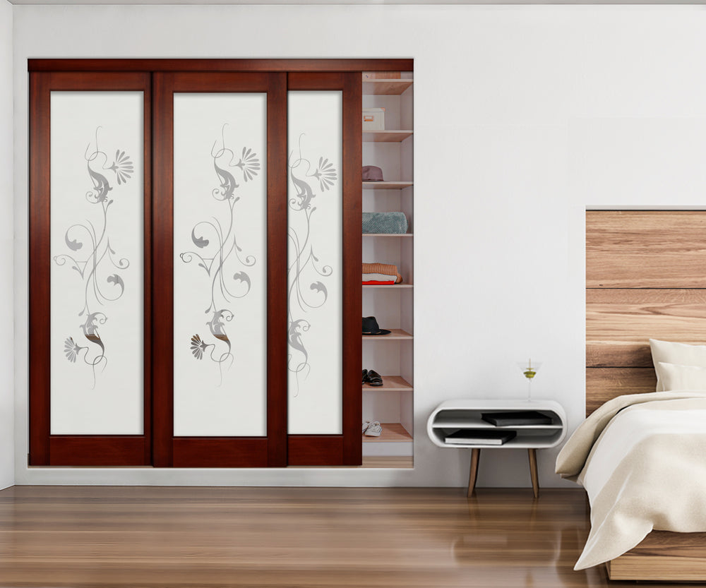 3 Leaf Mirror Effect Bypass Closet Door MEC3 - 0199 - DoorDiscounter
