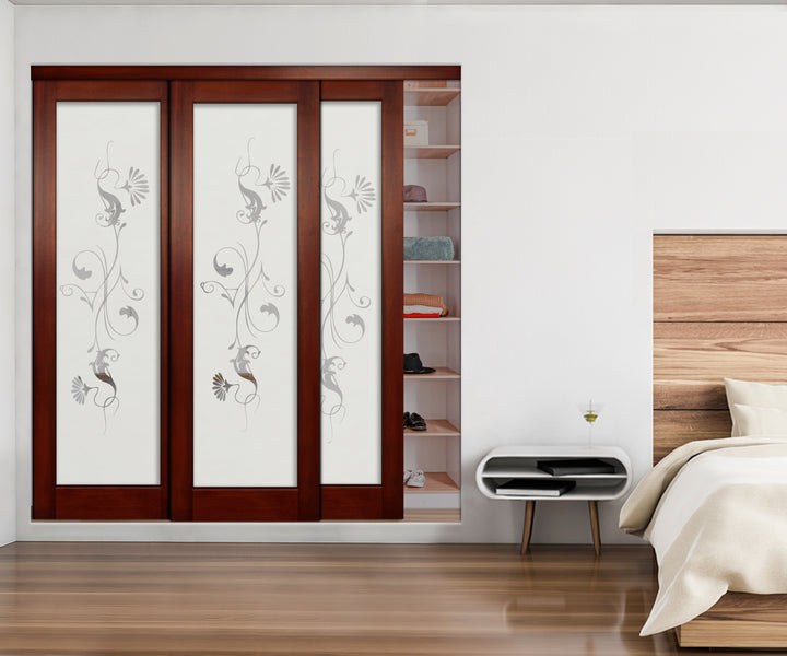 3 Leaf Mirror Effect Bypass Closet Door MEC3 - 0199 - DoorDiscounter