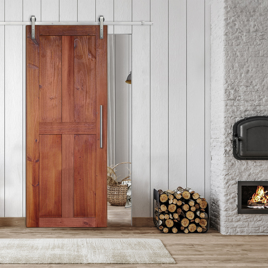 Rustic  Barn Door with Wire Brushed Pattern WBPD - 1096 - DoorDiscounter