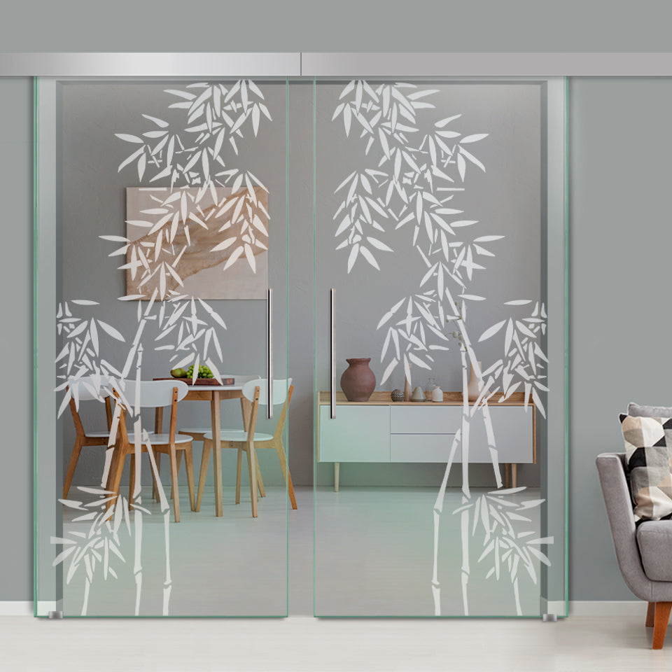 Double Sliding Glass Barn Door A100 SGB2 - 3739 - DoorDiscounter
