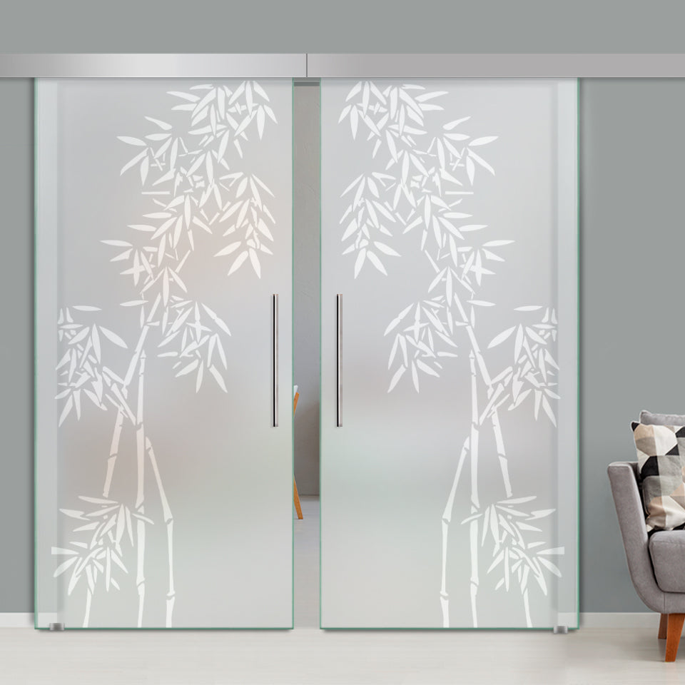 Double Sliding Glass Barn Door A100 SGB2 - 3739 - DoorDiscounter