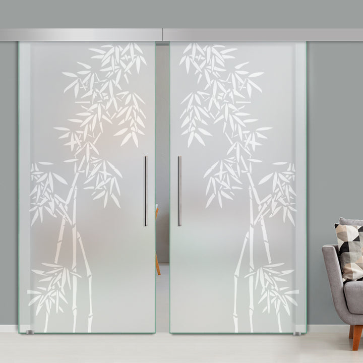 Double Sliding Glass Barn Door A100 SGB2 - 3739 - DoorDiscounter