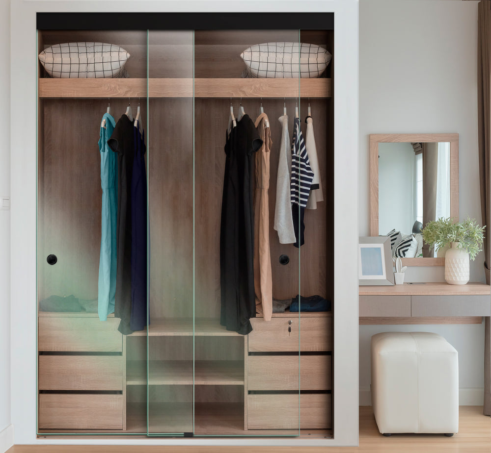 FRAMELESS CLOSET CLEAR GLASS SLIDING BYPASS DOOR FSGD - 2242 - DoorDiscounter
