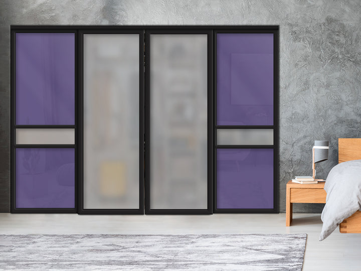 Sliding Bypass Closet Door with Glass & Mirror Panel Inserts MBS4 - 0551 - DoorDiscounter