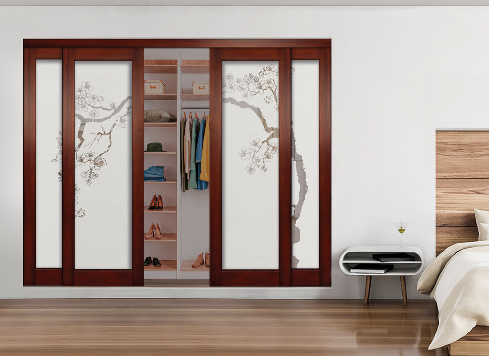 4 Leaf Mirror Effect Bypass Closet Door MEC4 - 0202 - DoorDiscounter