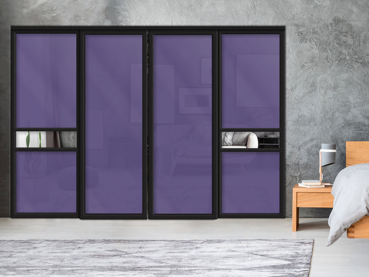 Sliding Bypass Closet Door with Glass & Mirror Panel Inserts MBS4 - 0551 - DoorDiscounter