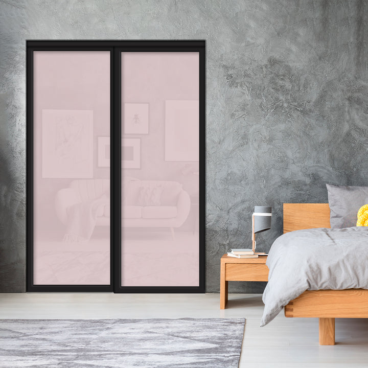Sliding Bypass Closet Door with Glass & Mirror Panel Inserts MBS2 - 0547 - DoorDiscounter