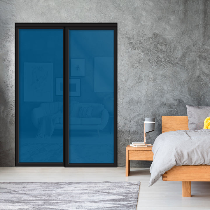 Sliding Bypass Closet Door with Glass & Mirror Panel Inserts MBS2 - 0549 - DoorDiscounter