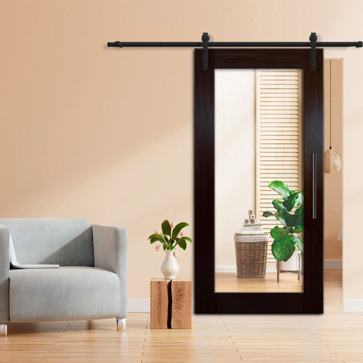 32" x 81" (Ready to Ship) Mirror Sliding Barn Door With Mirror Panel | ++Liquidation Sale++ - DoorDiscounter