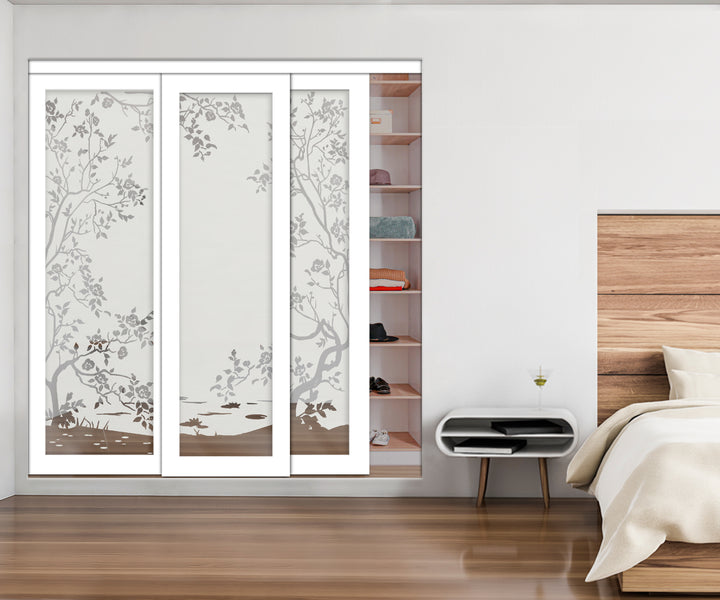 3 Leaf Mirror Effect Bypass Closet Door MEC3 - 0184 - DoorDiscounter